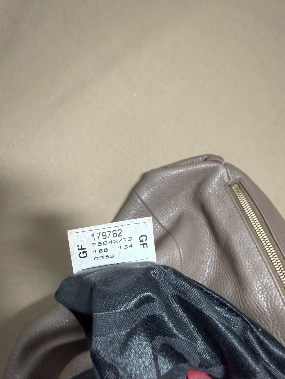 Furla Taupe Grey Pebbled Leather Hobo Shoulder Bag | Side Zip Expansion Panels - Picture 11 of 14